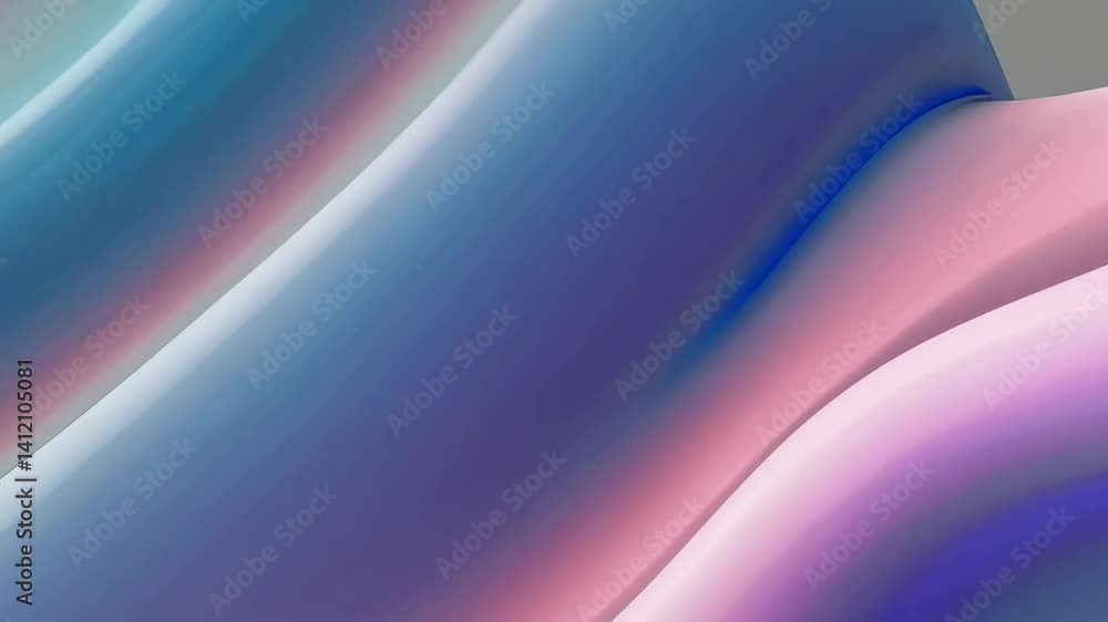 Aufkleber dynamic flowing abstract waves in soft pastel colors with smooth ripples