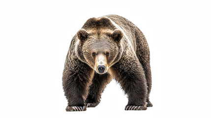 Fototapeta premium a brown bear standing on a transparent background, PNG image, PNG file, Generative art.