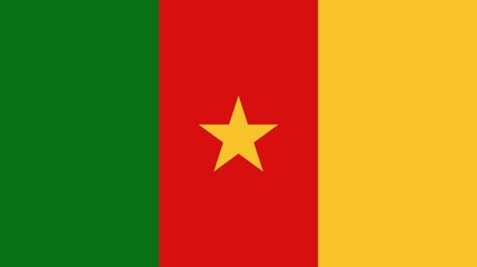 Sovereign state flag of country of Cameroon in official colors. Illustration of Cameroon flag. Cameroon flag 
