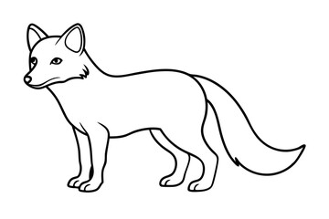 Fototapeta premium Geometric Arctic Fox Sketch