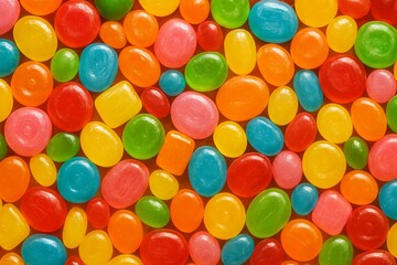 Obraz premium Colorful Assortment of Jelly Candies on a Smooth Surface During Daylight Hours