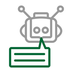 AI Chat Vector Line Dark Green with Grey Icon Design