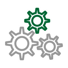 Civil Engineer Vector Line Dark Green with Grey Icon Design