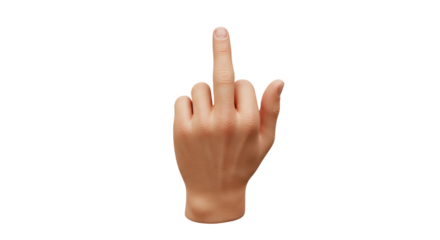Isolated Middle Finger Gesture