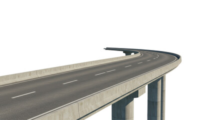 Isolated Elevated Curved Road