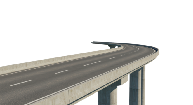 Isolated Elevated Curved Road