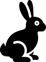 black rabbit vector illustration