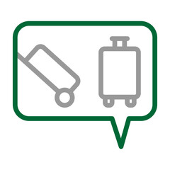 Travel Blogging  Vector Line Dark Green with Grey Icon Design