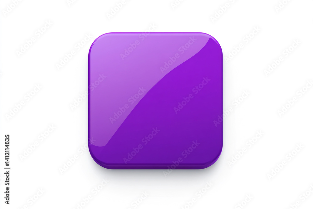 Poster glossy purple square button app icon design element
