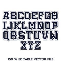 Classic college font. Vintage sport font in american style for football, baseball or basketball logos and t-shirt. Athletic department typeface, varsity style font. Vector