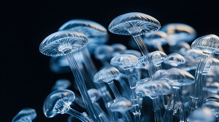 Translucent mushrooms from AI processes