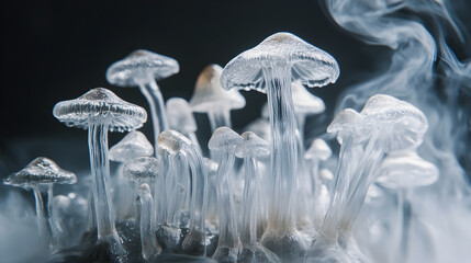 Translucent mushrooms from AI processes