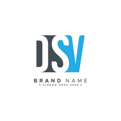 DSV Minimal Vector Logo - Simple Business Logo for Initials D, S and V