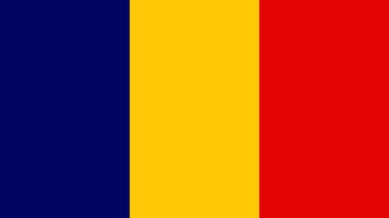Sovereign state flag of country of Chad in official colors. Illustration of Chad flag. Chad flag 
