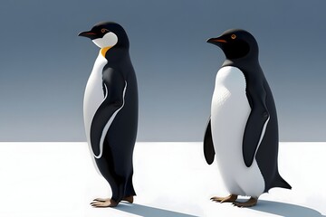 Obraz premium two penguins on the iceberg 