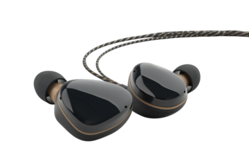 Elegant wireless earbuds enhancing music enjoyment in a modern listening space isolated on transparent background