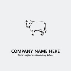 Cow illustration black and white for logo company vector image
