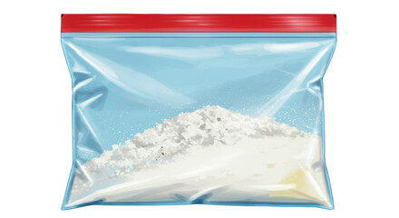 Isolated Plastic Bag with Powder