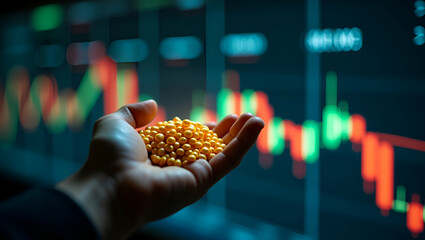 Obraz premium Dynamic Visuals of Corn Futures Trading: Advanced Analytics and Market Resilience in Grain Futures - Stock Photos Showcasing Price Movements and Trade Efficiency