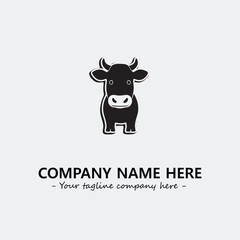 Cow illustration black and white for logo company vector image
