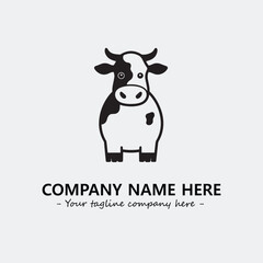 Cow illustration black and white for logo company vector image

