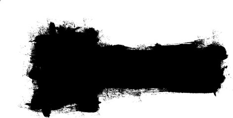 black ink brush painting banner label artistic grunge graphic element