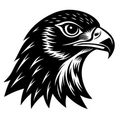 Obraz premium Hawk Head Vector Illustration – Bold Animal Graphic Design for Digital Use