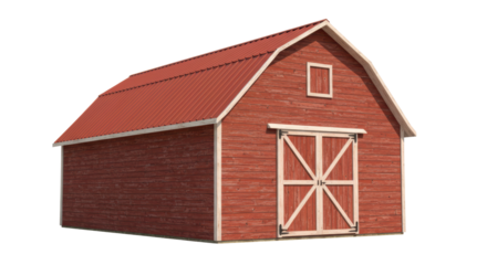 Isolated Red Barn