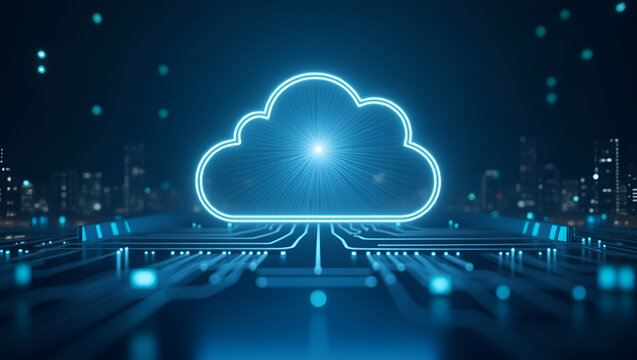 Comprehensive cloud services suite offering on demand computing secure data storage and flexible application deployment to drive enterprise agility. in  Photo Stock  Concept  and empty space on the le