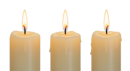 Isolated Three Burning Candles