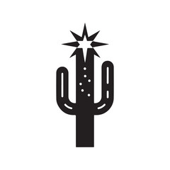 cactus vector silhouette clip art logo design illustration