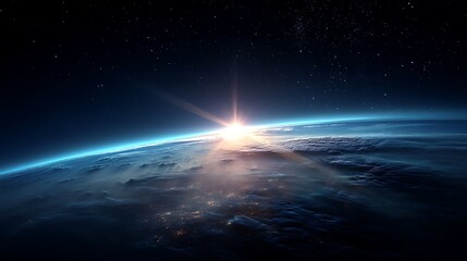 Earth rising from space, sunrise (1)