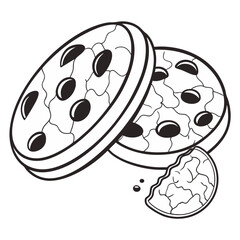 Obraz premium black and white cookie illustration
