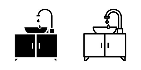 Bathroom sink unit tab icon on white background