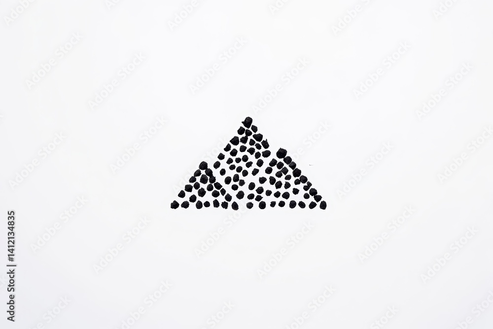 Poster abstract dotwork triangle pattern on white background