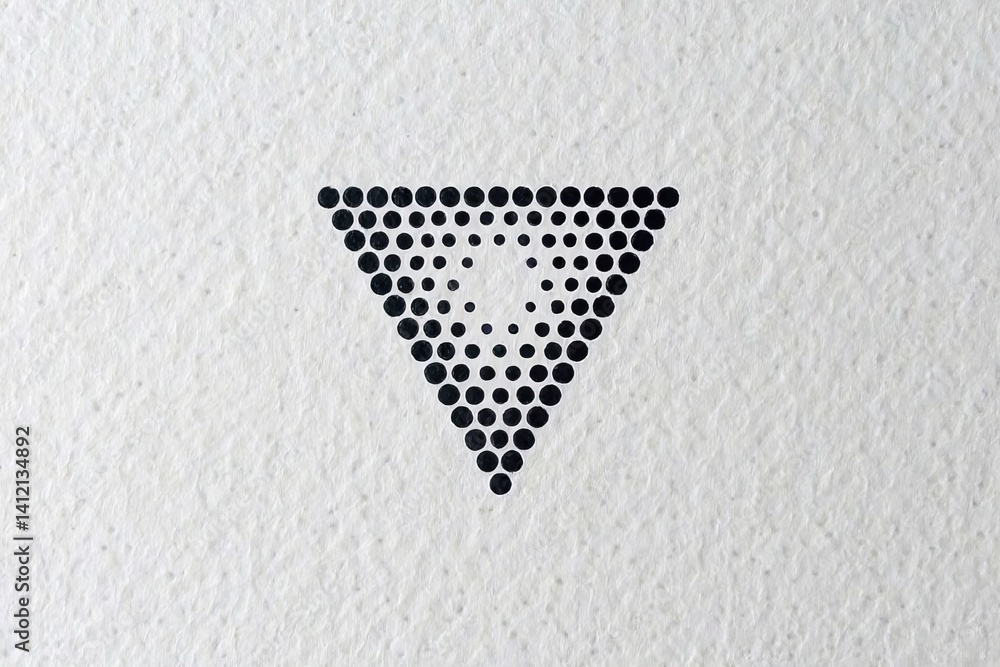 Poster dotwork triangle pattern in black on textured background