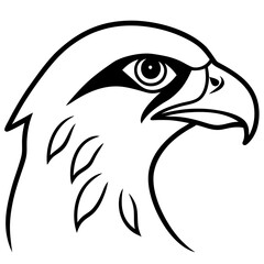 Obraz premium Bold falcon head vector design – perfect for logos, prints, and wildlife-themed projects.