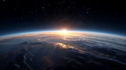 Obraz premium Earth's Sunrise from Space