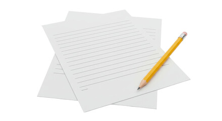 Isolated Paper and Pencil