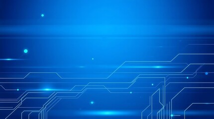 Abstract Blue Digital Technology Background with Circuit Lines