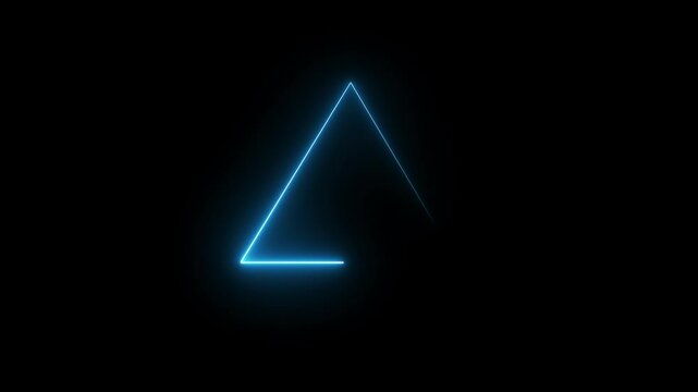  Abstract neon triangle frame animation. Neon triangle shape, Seamless looping background. 