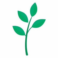 Fototapeta premium A drawing of a plant with green stems and green leaves 