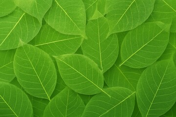 Obraz premium Green Leaves With Contrasting Black Shapes Creating a Stunning Visual Pattern in Nature