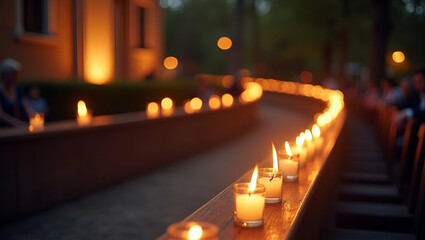 Captivating photo stock image presenting an elegant Memorial Day Memorial Ceremony with formal compositions refined lighting and creative elements for dignified public tribute in  Photo Stock  Concept