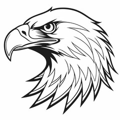 Obraz premium Eagle Head Vector Illustration – Bold Animal Graphic Design for Digital Projects