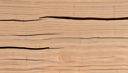 Wood texture, close-up, natural grain patterns, linear cracks, beige tones, smooth surface, organic material, carpentry detail