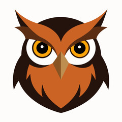 Fototapeta premium Owl Head Vector – Animal Graphic Design for Digital Art & Illustrations