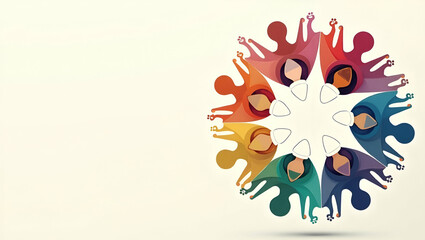 Obraz premium Diversity and Unity Symbol: Merging Digital Iconography with Cultural Design for Inclusive Corporate Values - Photo Stock Concept