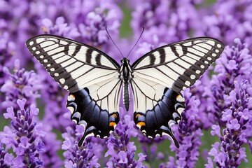Obraz premium Butterfly on Lavender Flowers