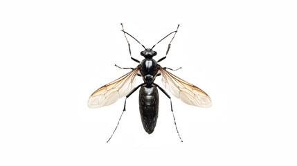 a black bug with wings on a transparent background, PNG image, PNG file, Generative art.